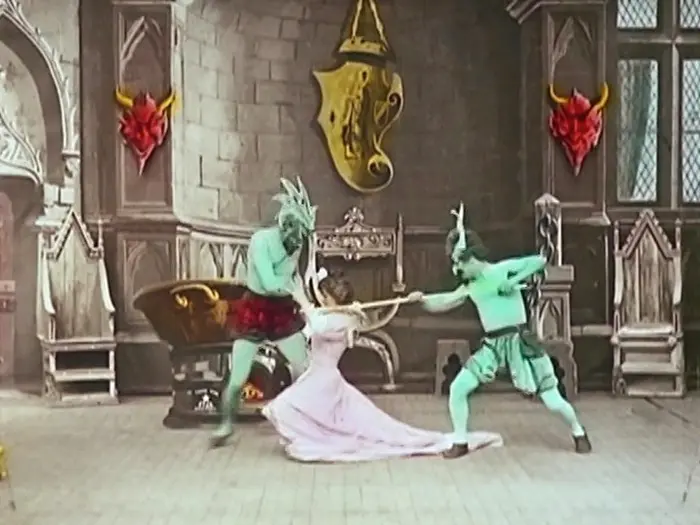 Georges Méliès, Le Chaudron infernal, 1903, image coloriée à la main.