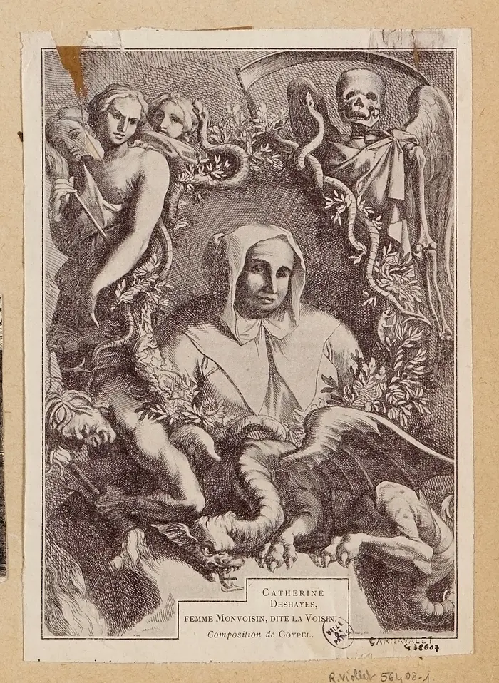 Portrait de Catherine Monvoisin, dite la Voisin, gravure du XVIIᵉ siècle.