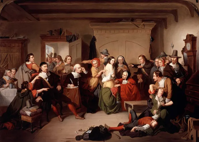 Tompkins H. Matteson, L’Interrogatoire d’une sorcière, 1853. Peabody Essex Museum, Salem.